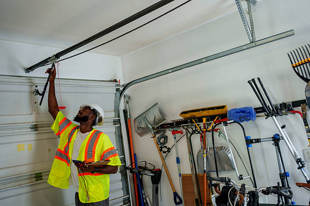 Professional Garage Door Panel Replacement technician working in San Mateo County County, CA